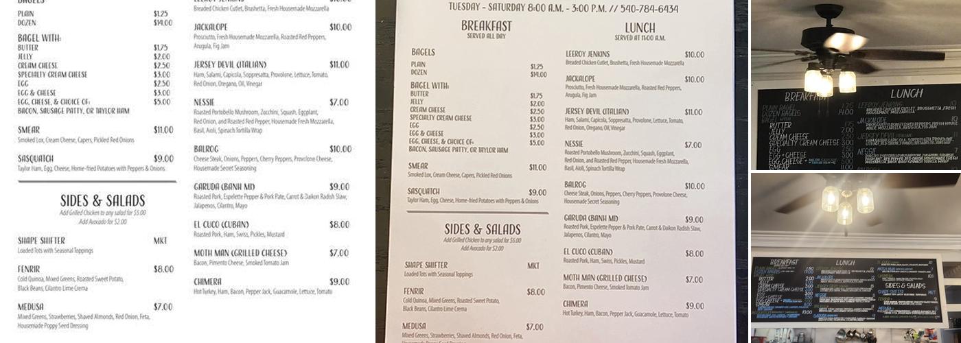Legendary Eats Menu