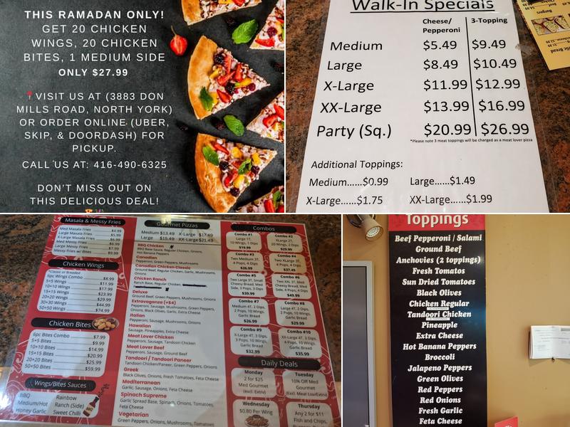 Pizza Hot Wings Menu