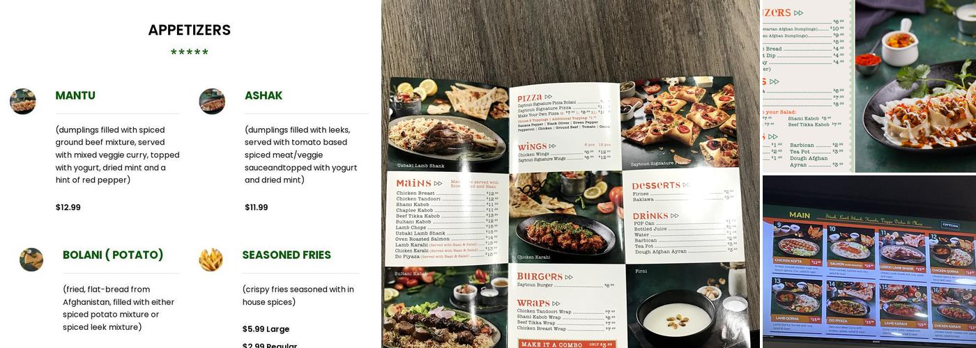Zaytoun Kitchen Menu