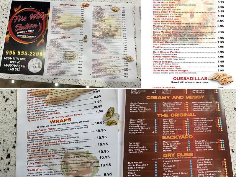 Fire Wing Station Menu