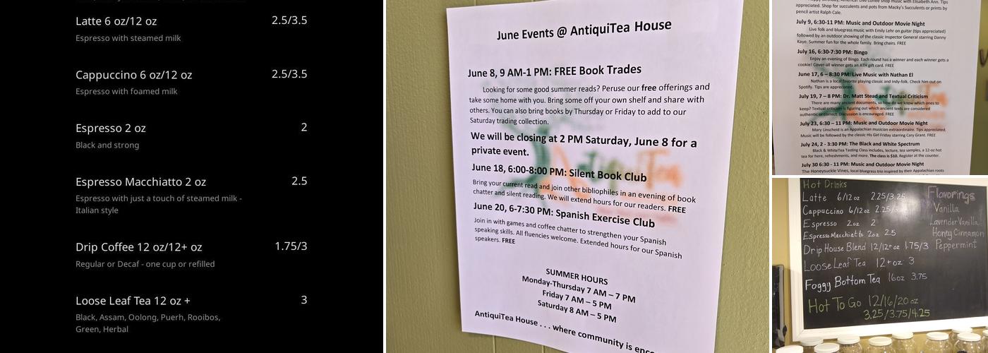 AntiquiTea House Menu