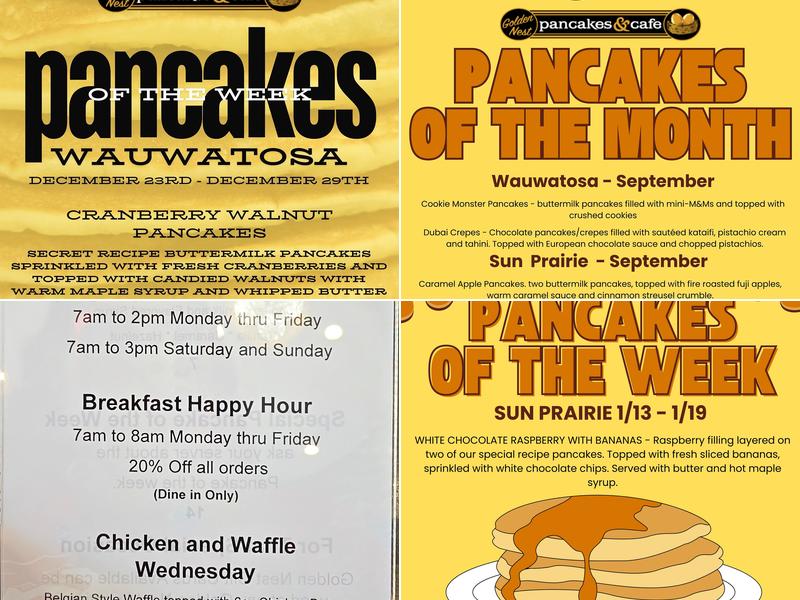 Golden Nest Pancakes & Cafe Menu