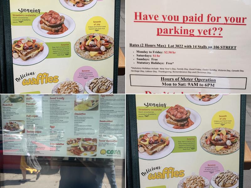 Cora Breakfast and Lunch Menu