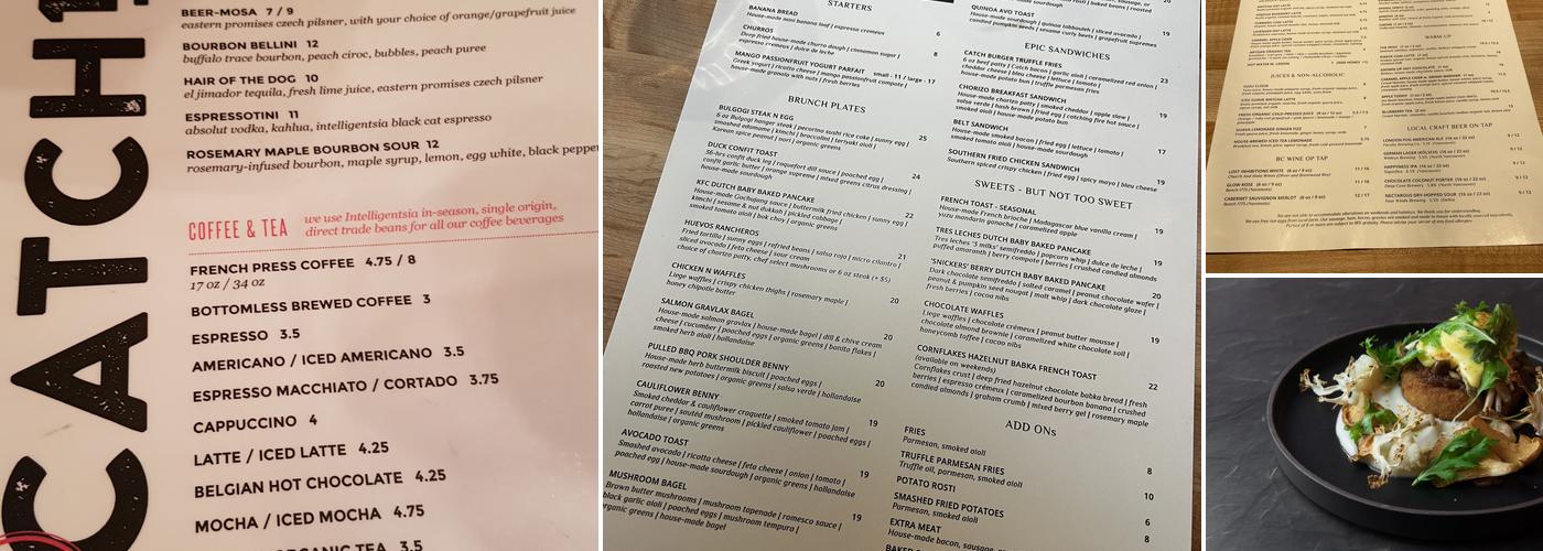 Catch 122 Cafe Bistro Menu