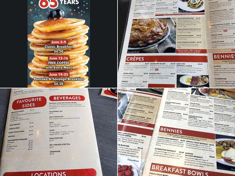 The Original Pancake House Menu