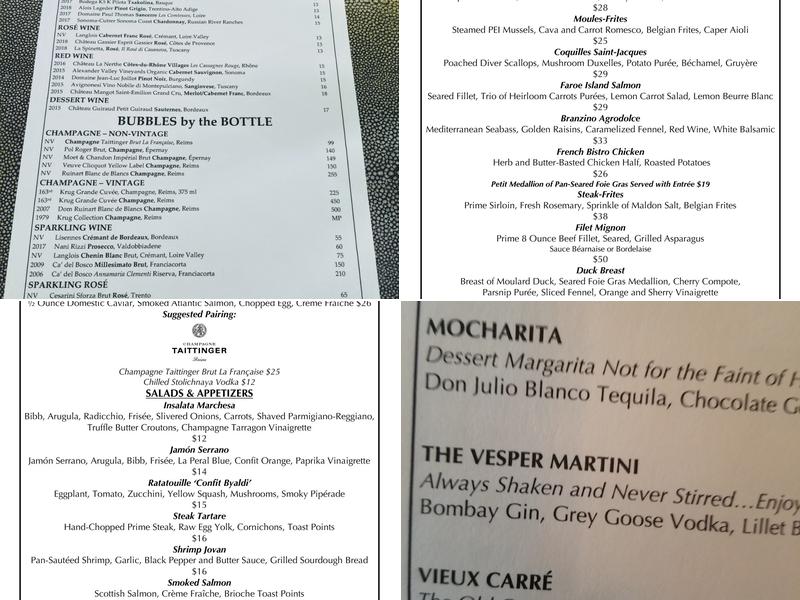 Marchesa Menu