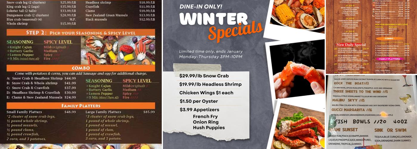 Crab Knight Daytona Beachside Menu