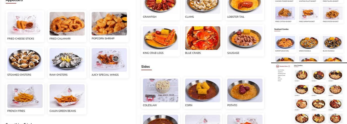 The Juicy Crab Menu