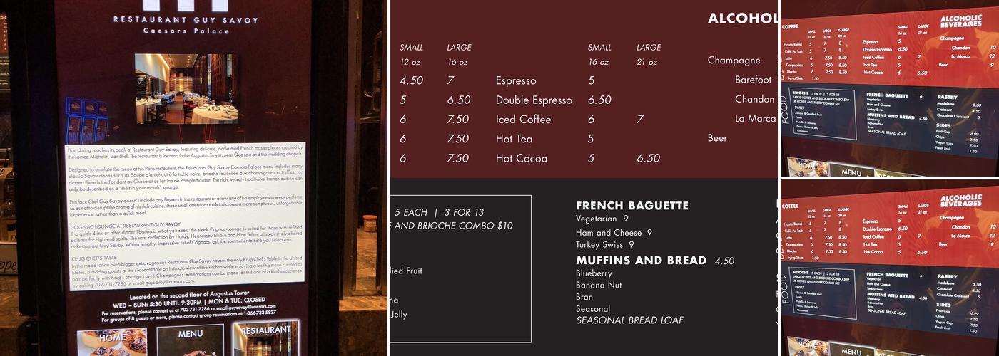 Brioche by Guy Savoy at Caesars Palace Menu