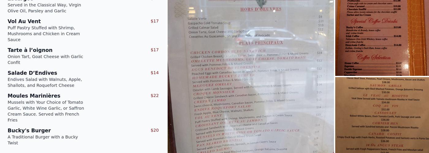 Deux Amis Menu