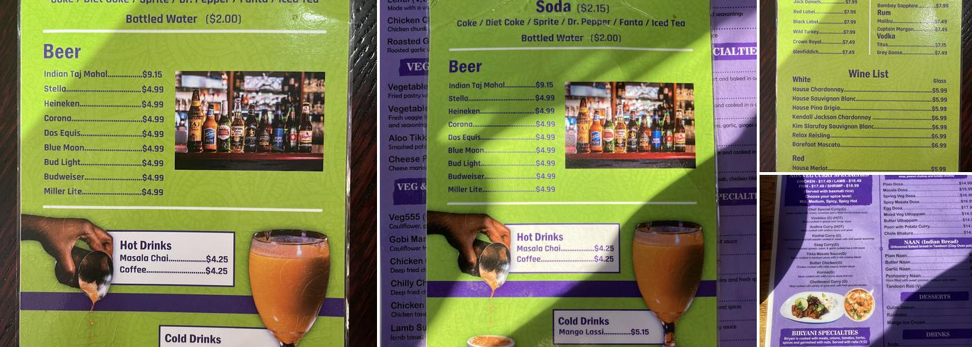 Globe Indian Food - Sri balaji foods LLC Menu