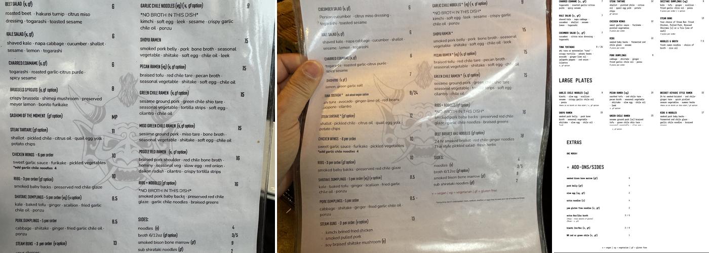 Oni Menu