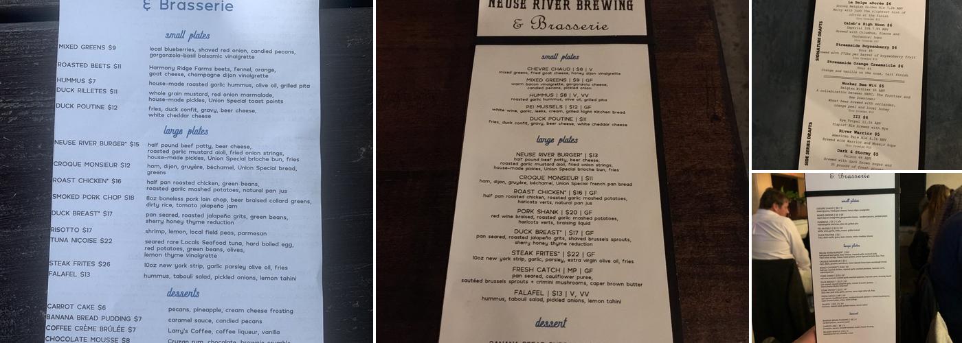 Neuse River Brewing & Brasserie Menu