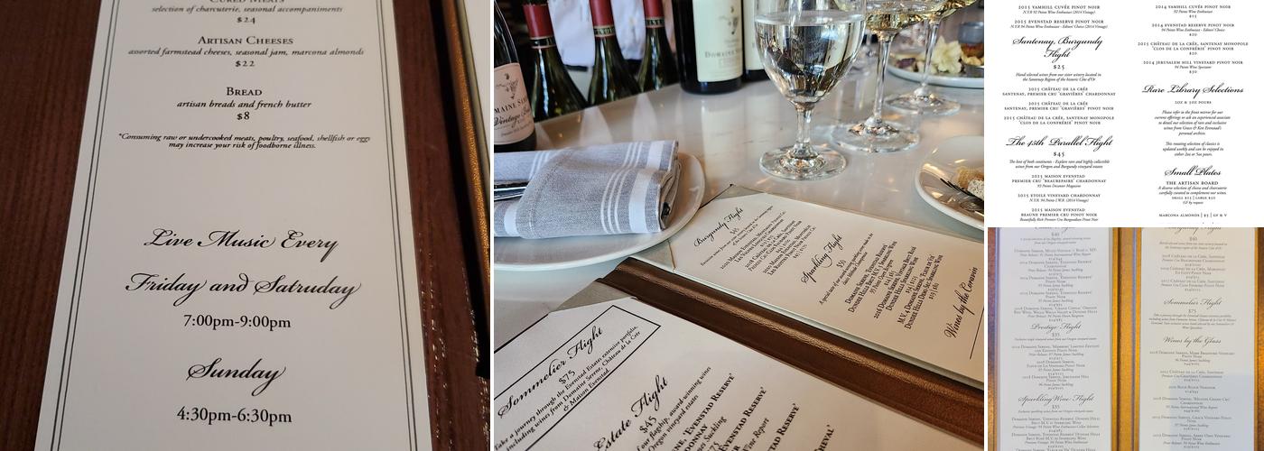 Domaine Serene Wine Lounge Portland Menu