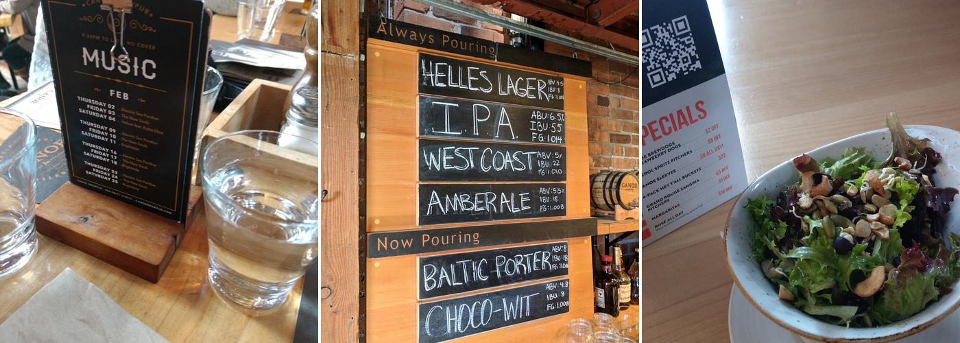 CANOE Brewpub Menu