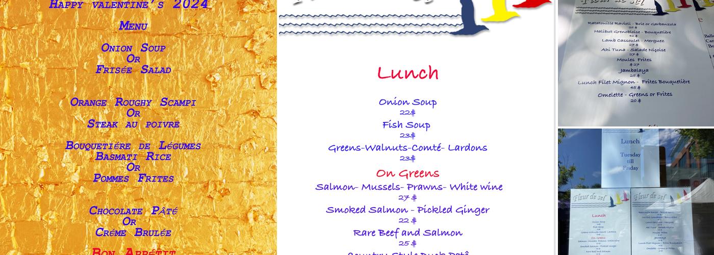 Fleur de Sel Brasserie Menu