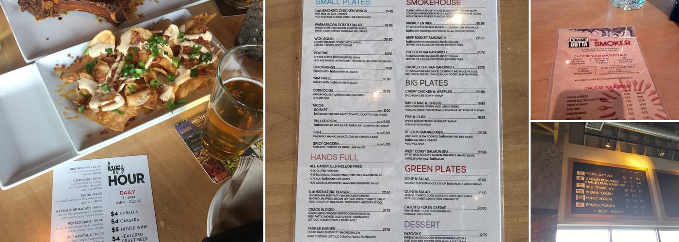 Hub Restaurant Menu
