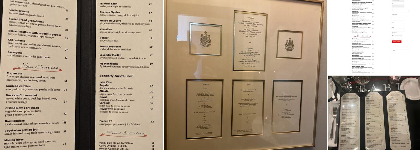 French Table Menu