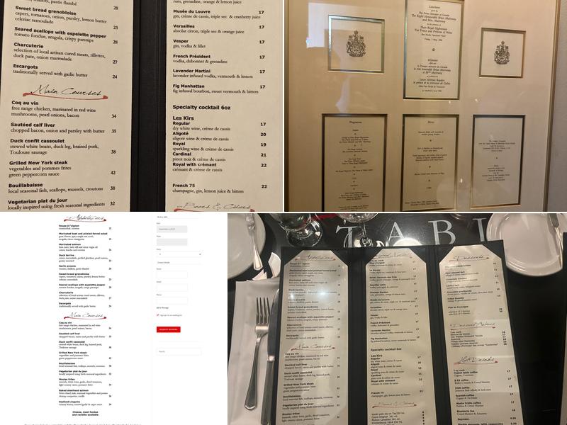 French Table Menu