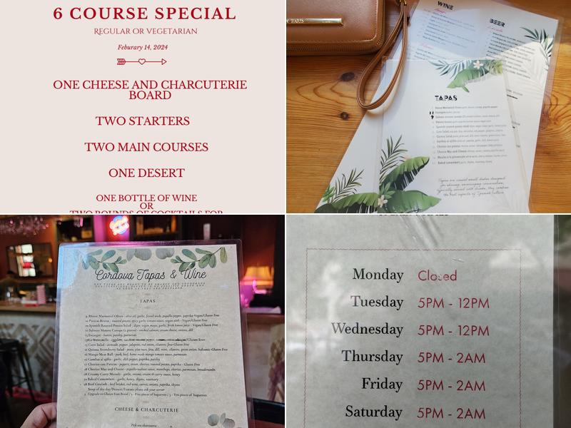 Cordova Tapas & Wine Menu