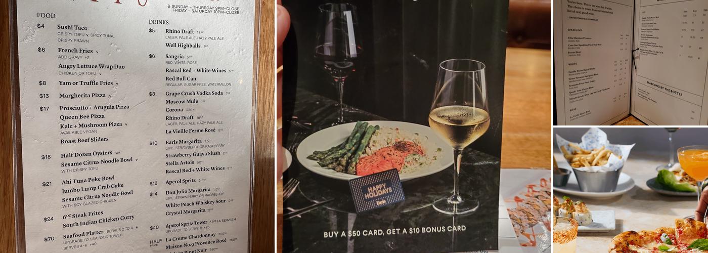 Earls Kitchen + Bar Menu