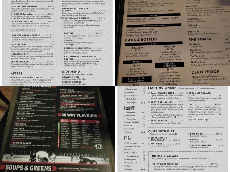 The Pint Public House - Halifax Menu