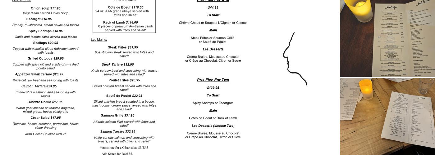 Jules Bistro Menu