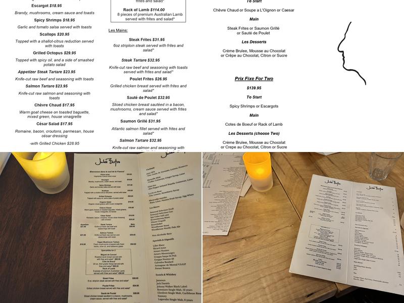 Jules Bistro Menu