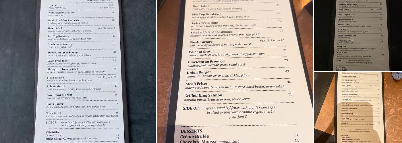 Union Menu