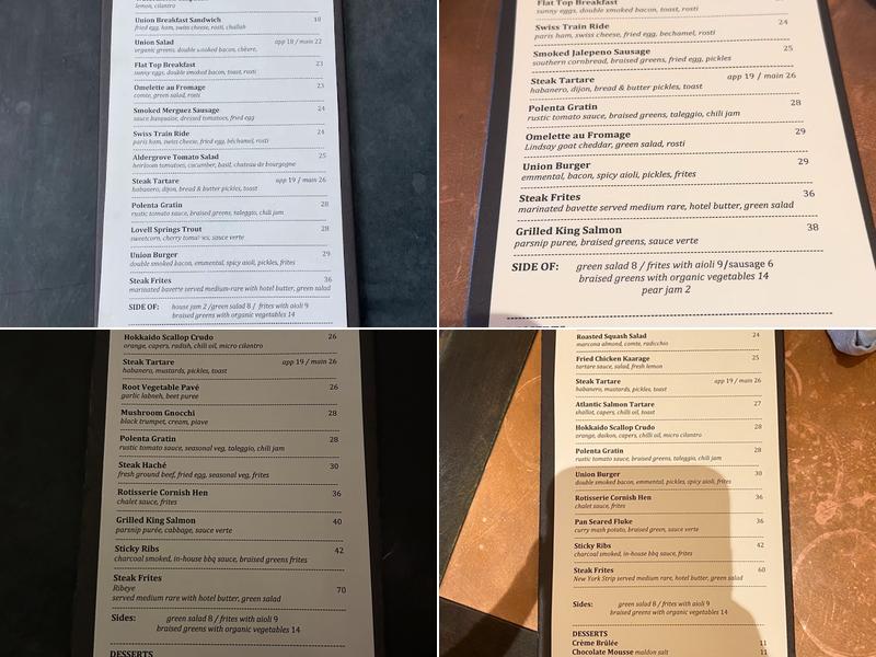Union Menu