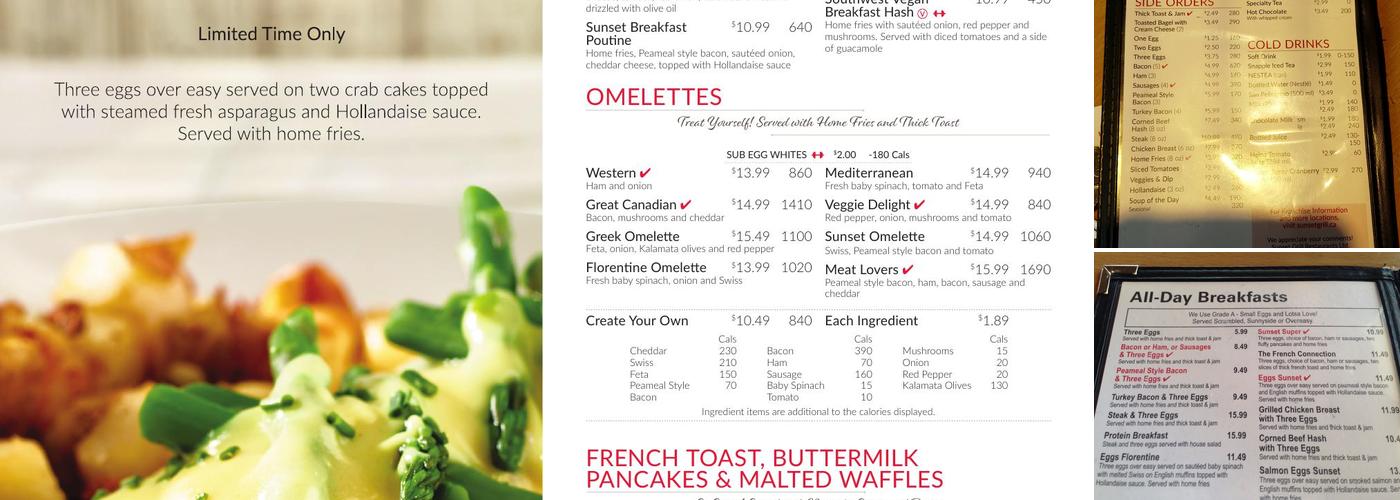 Sunset Grill Menu