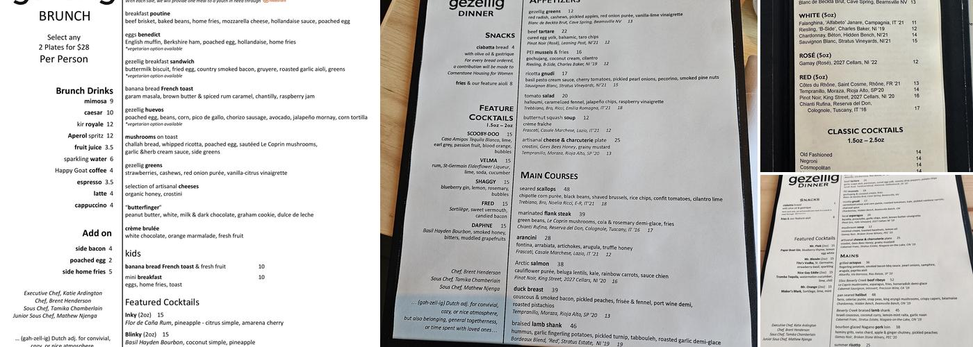 Gezellig Menu