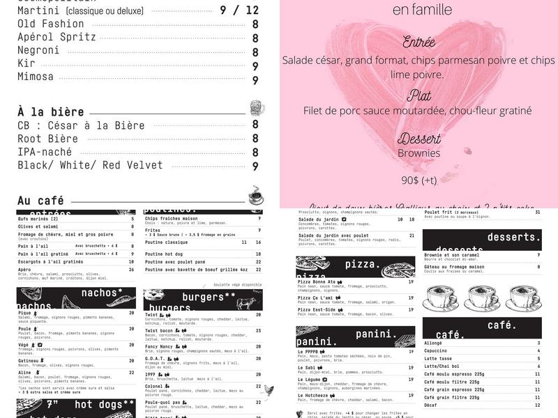 Le Troquet Menu