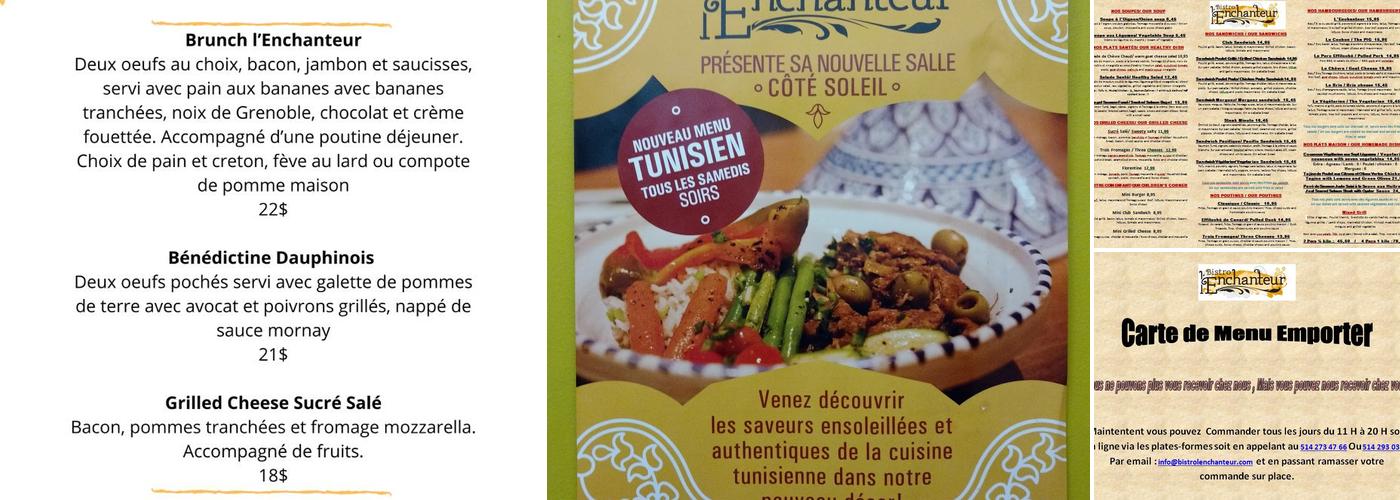 Bistro L'Enchanteur Menu