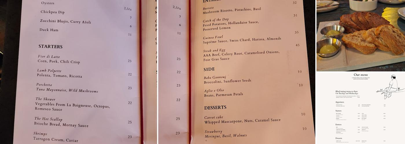 La Planque Menu