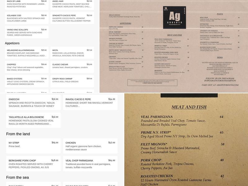Dopo Argento Menu