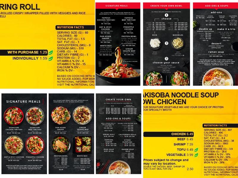 Teriyaki Experience Menu