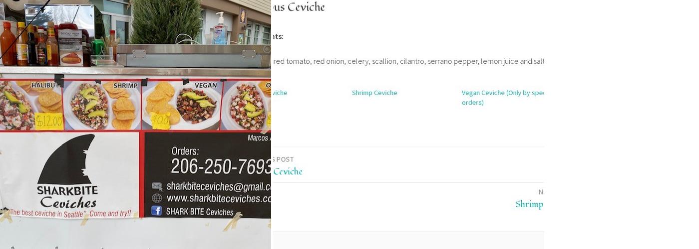 Shark Bite Ceviches Menu
