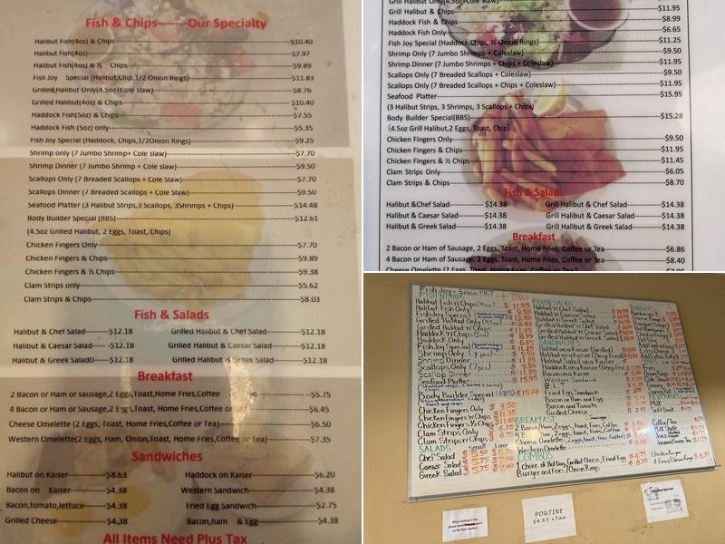 Fish Joy Fish & Chips since 1967 Menu