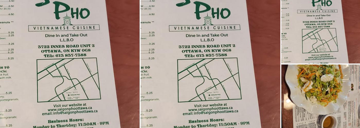 Saigon Pho Menu