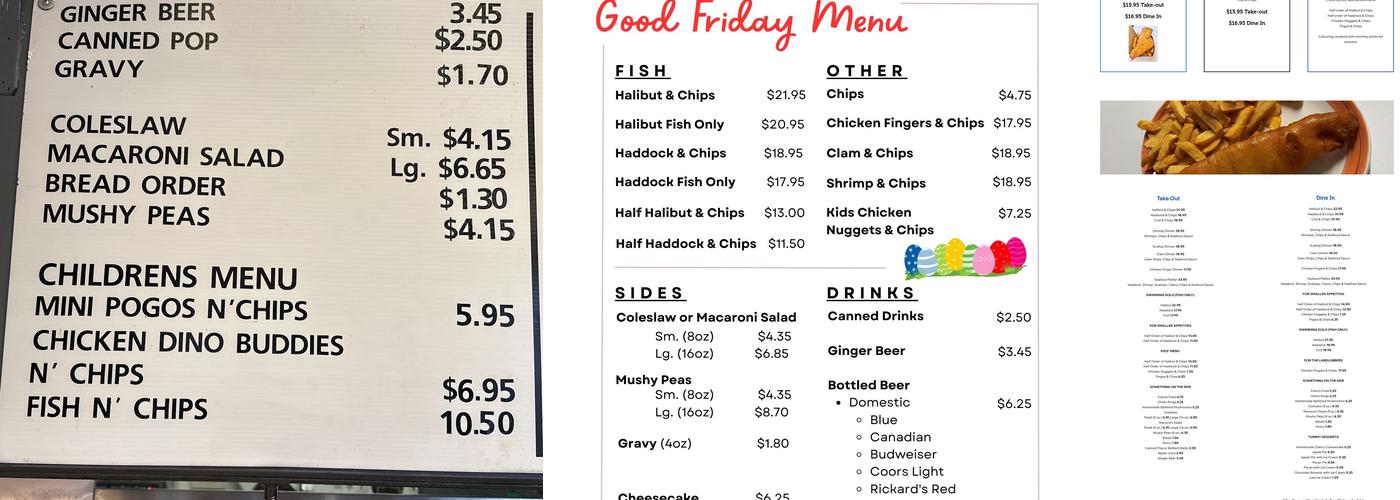 Bronte Fish & Chips Menu