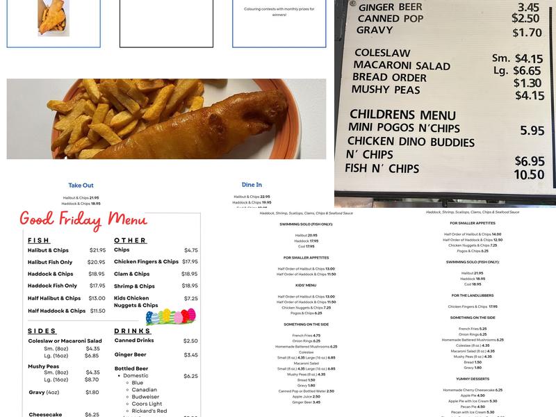 Bronte Fish & Chips Menu