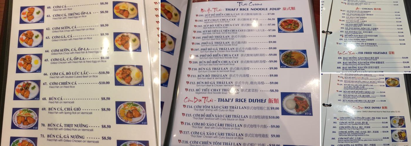 Pho Mi 99 Menu