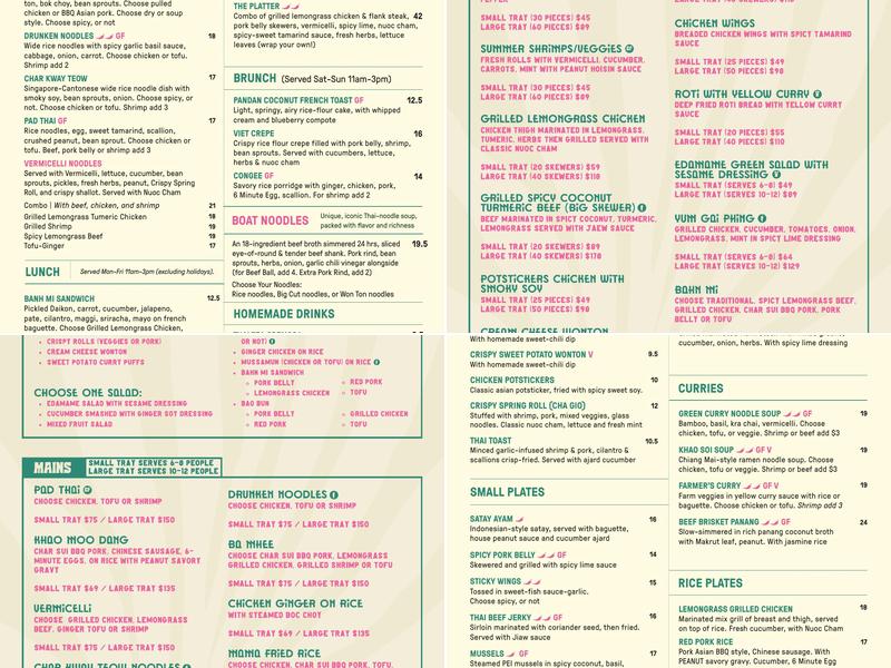 Miss Phay Cafe Menu