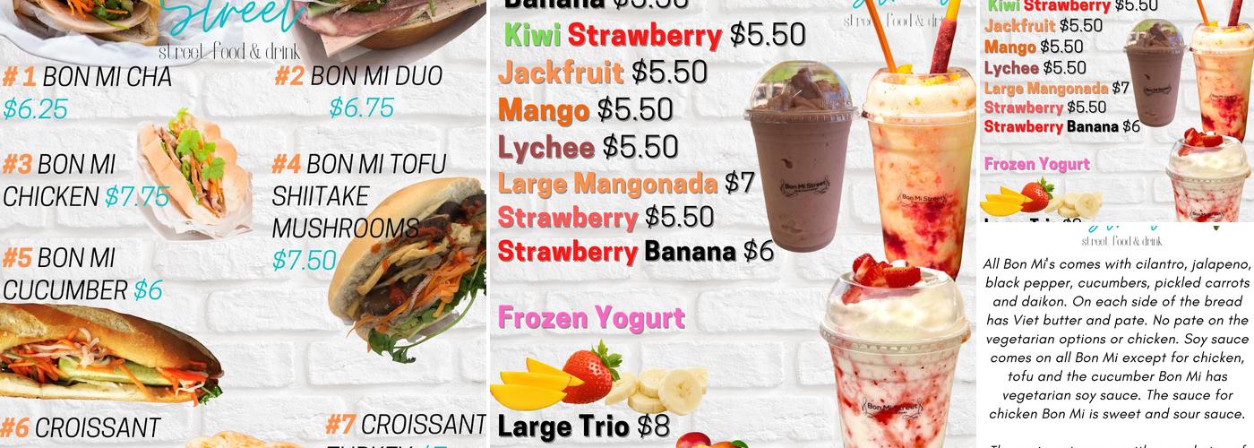 Bon Mi Street Menu