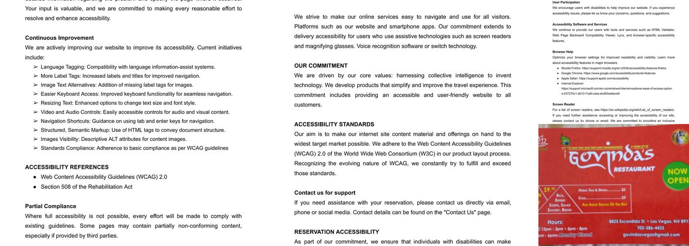 Govinda’s Vegan/Vegetarian Cafe Menu
