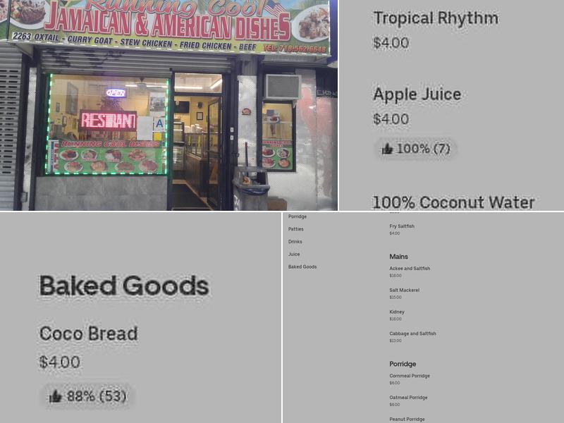 Running Cool Restaurant Menu