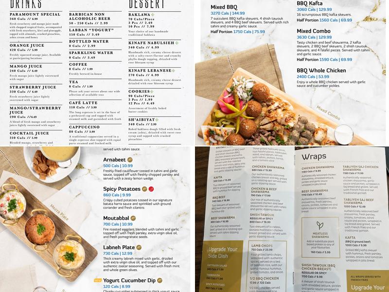 Paramount Middle Eastern Kitchen - Open Menu