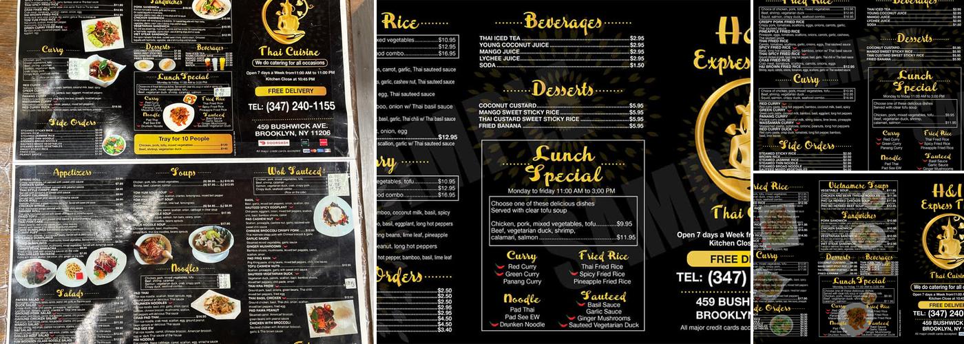 H&I EXPRESS THAI Menu