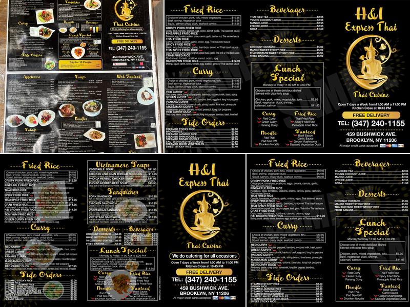 H&I EXPRESS THAI Menu